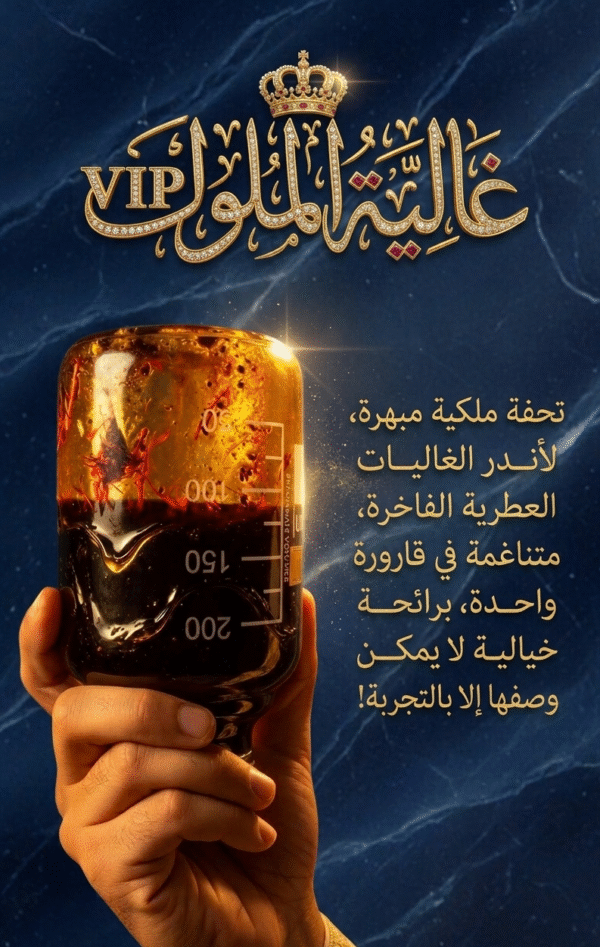 Vip غالية الملوك ( الأنواع السلطانية التالية: بودرة  الغزال + 100 عود + نوادر الورد + و العنبر + الزعفران والصندل )
